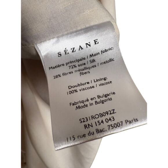 Sezane Rosita Off Shoulder Mini Dress in Miranda Sz. 40 (US 8) - Picture 5 of 7